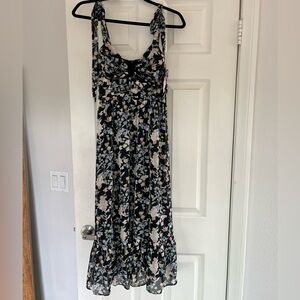Floral Black and White Maxi Dress